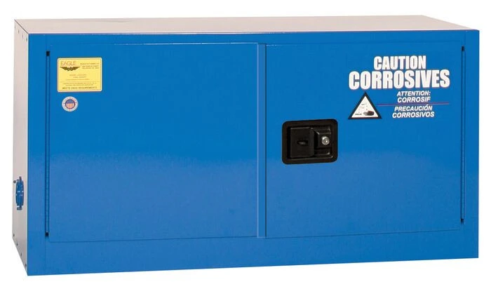 15 Gallon, 2 Door, 1 Shelf, Self Close, Metal Acid and Corrosive Safety Cabinet, Blue - ADDCRA14X