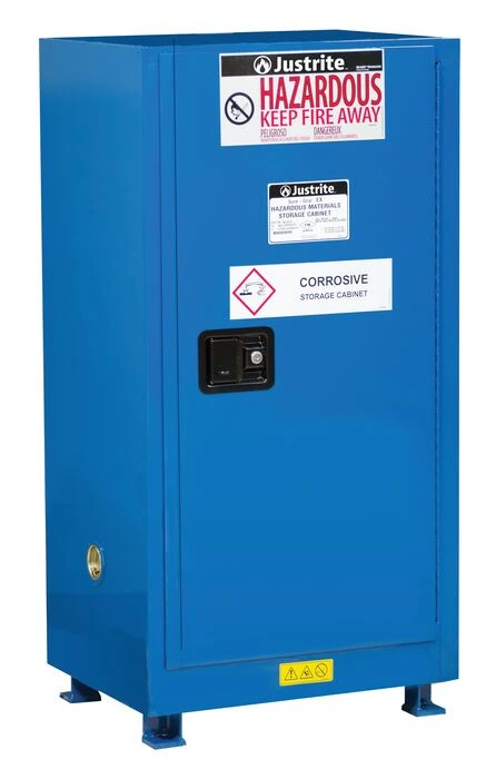 15 Gallon, 2 Shelves, 1 Door, Self-Close, US Navy Hazardous Materials Cabinet, Blue - 8615287
