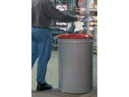 15 Gallon Steel Cease-Fire® Waste Receptacle, Safety drum Can with Steel Head, Gray - 26415