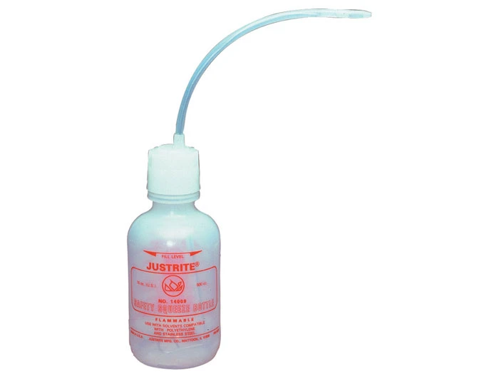 16 Ounce, Dispensing Bottle with Flexible Tube for Flammable Liquids, Polyethylene, White - 14009
