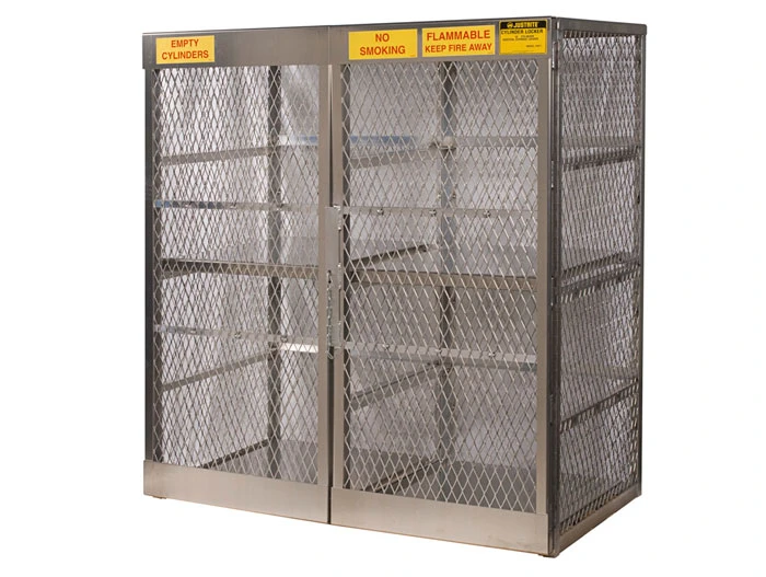 16 Vertical 20 to 33 Lb. LPG Cylinder Capacity, Gas Cylinder Cabinet Locker, Aluminum - 23011