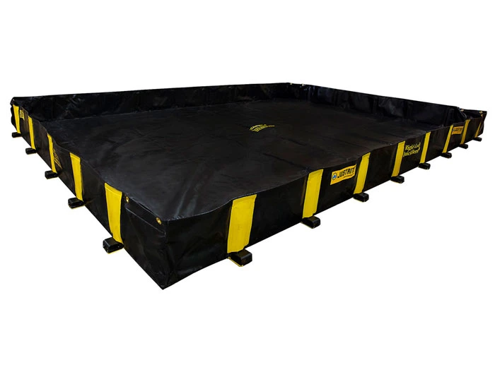 16' x 16' x 12", 1910 Gallon Spill Capacity, Drive Over Berm, Rigid-Lock QuickBerm®, Black - 28528