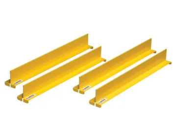 18" D Steel Shelf Dividers, Yellow, Set of 4