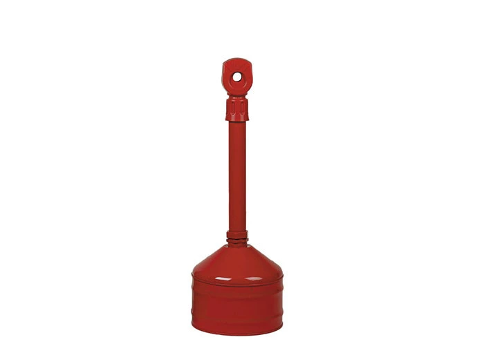 2.5 Gallon Heavy Duty Cigarette Butt Can, Plastic Topper, Steel Base and Neck, Red - 26810R