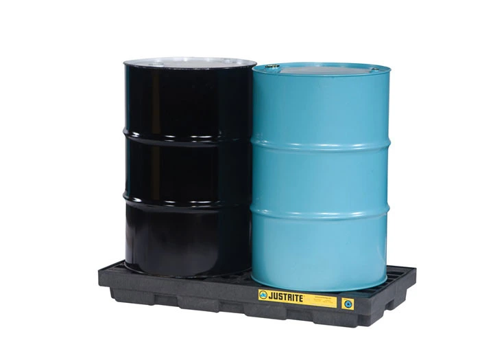 2 drum Accumulation Center, 24 Gallon Spill Capacity, EcoPolyBlend™, No Drain, Black - 28655