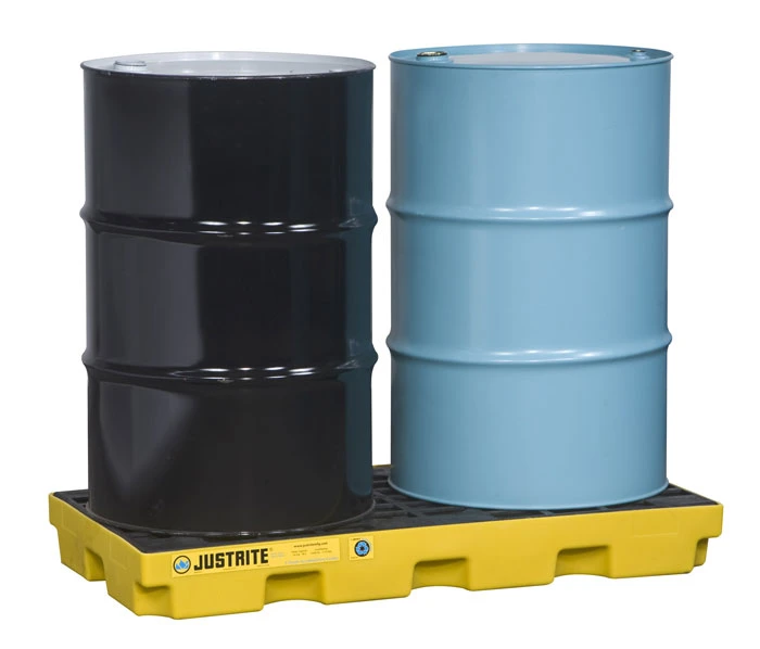 2 drum Accumulation Center, 24 Gallon Spill Capacity, EcoPolyBlend™, No Drain, Yellow - 28654