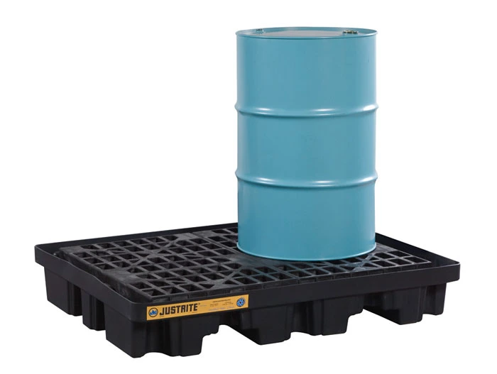 2 drum Low Line Plastic Pallet for 2-drum DrumShed™, EcoPolyBlend™, Black - 28672