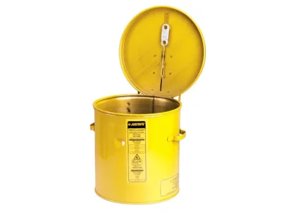 2 Gallon Dip Tank for Cleaning Parts, Manual Cover with Fusible Link, Steel, Yellow