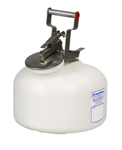 2 Gallon Polyethylene Safety Container for Corrosives/Acids, Wide-Mouth, White