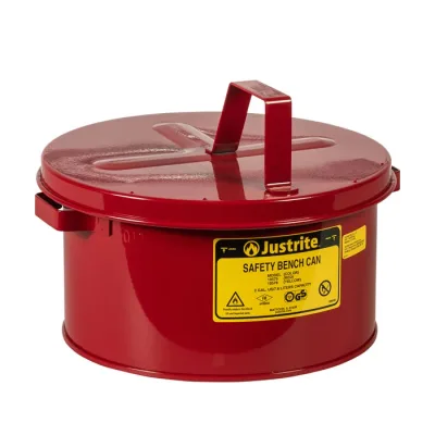 2 Gallon Steel Bench Can, with Perforated Dasher Plate, Red