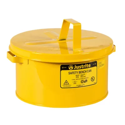 2 Gallon Steel Bench Can, with Perforated Dasher Plate, Yellow