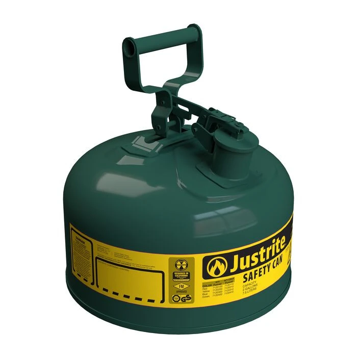 2 Gallon Steel Safety Can for Oil, Type I, Flame Arrester, Green - 7120400