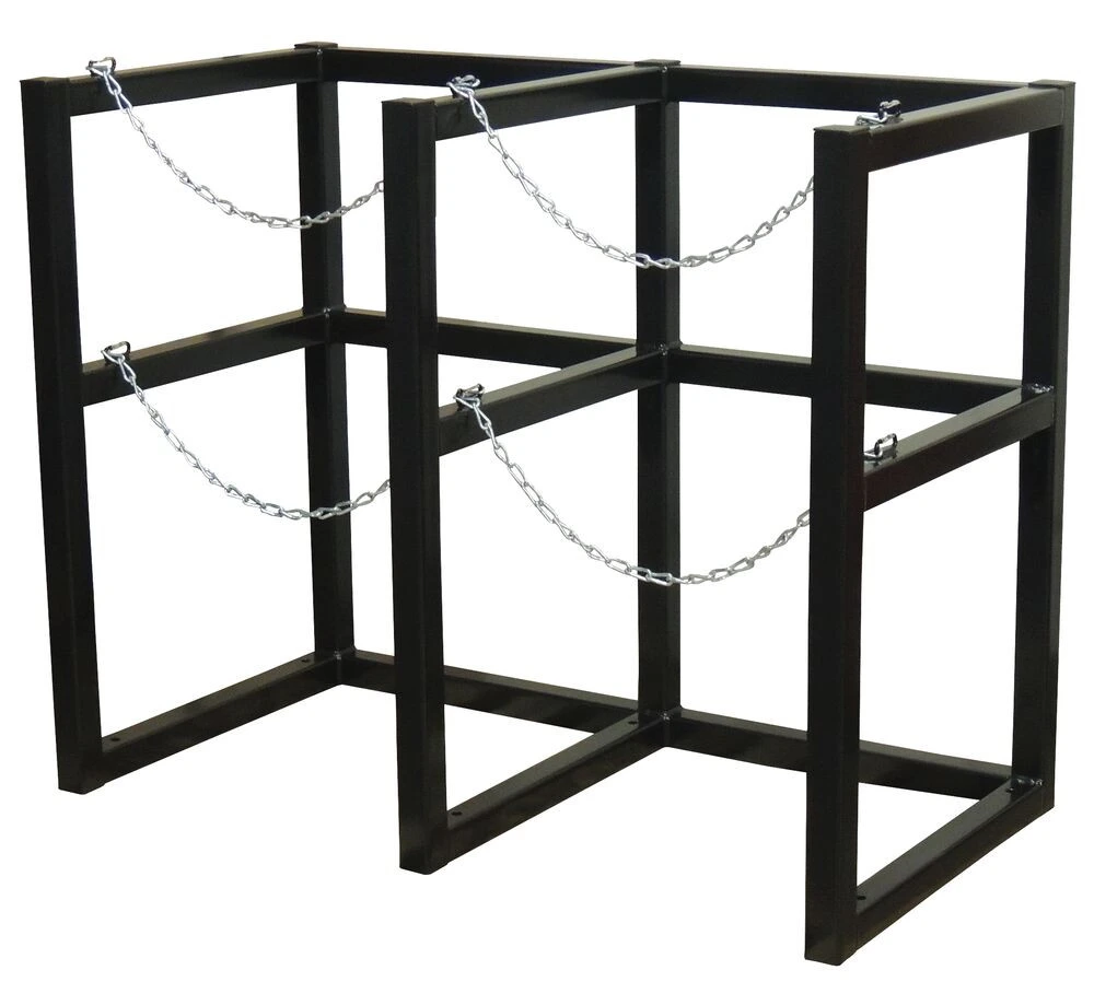 2 Wide by 1 Deep, Cryogenic Gas Cylinder Storage Rack, 2 Cylinders Capacity, 22" Max Diameter, Steel - 35188
