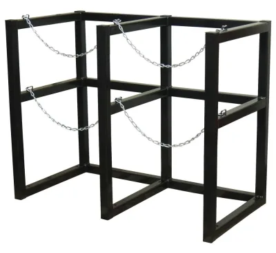 2 Wide by 1 Deep, Cryogenic Gas Cylinder Storage Rack, 2 Cylinders Capacity, 22" Max Diameter, Steel