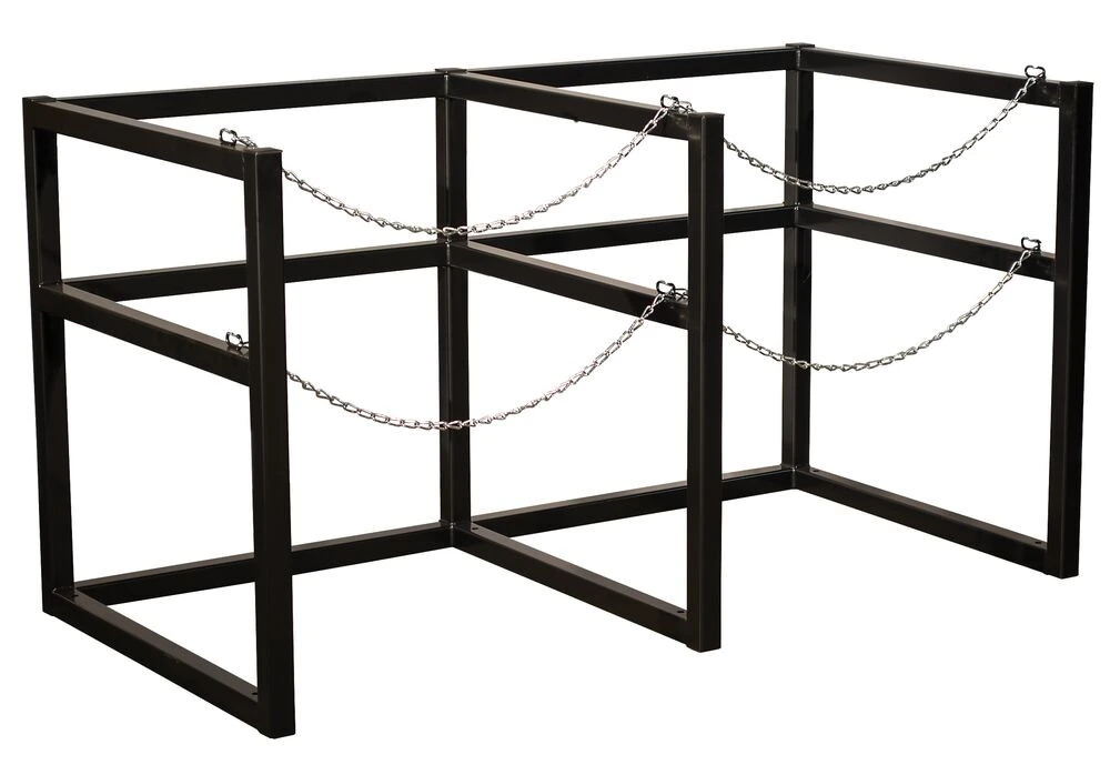 2 Wide by 1 Deep, Cryogenic Gas Cylinder Storage Rack, 2 Cylinders Capacity, 33" Max Diameter, Steel - 35190