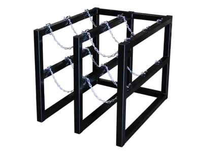 2 Wide by 3 Deep, Gas Cylinder Storage Rack, 6 Cylinder Capacity, Steel