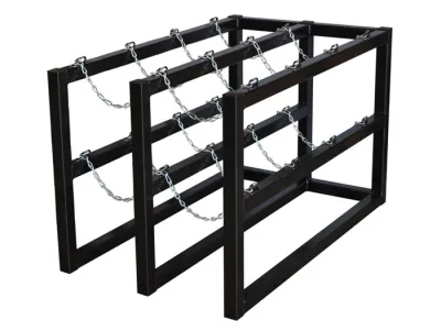 2 Wide by 4 Deep, Gas Cylinder Storage Rack, 8 Cylinder Capacity, Steel