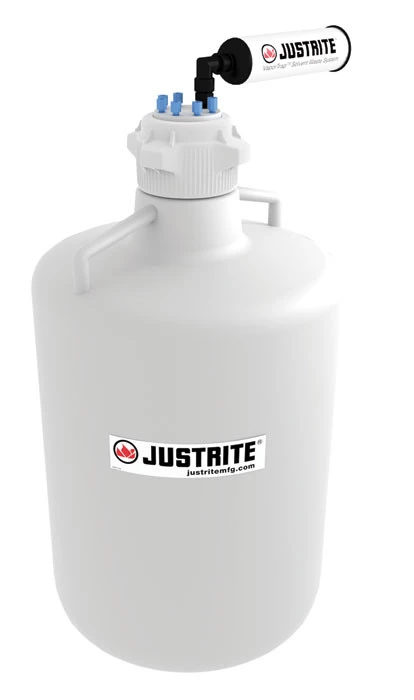 20 Liter HDPE Carboy with Filter Kit, VaporTrap™, 6 Ports 1/8" Tubing, 83mm Cap, Round - 12804