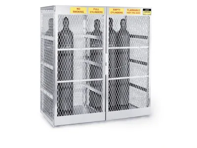 20 Vertical Compressed Gas Cylinders, Gas Cylinder Cabinet Locker, Aluminum