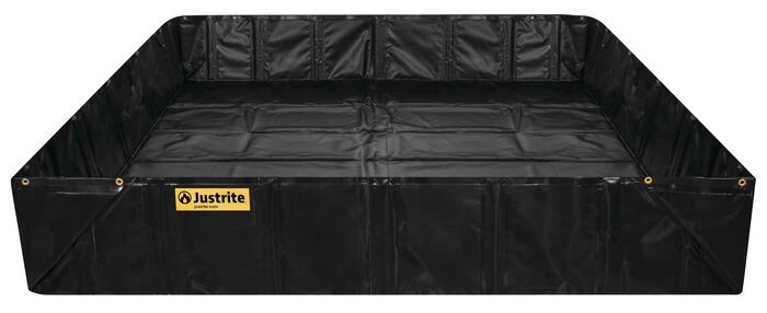 20' x 20' x 12", 2992 Gallon Spill Capacity, Spill Berm with Angle Brackets, QuickBerm®, Black - 28081