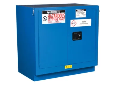 22 Gallon, 1 Shelf, 2 Doors, Self-Close, Hazardous Material Cabinet, ChemCor® Under Counter, Royal Blue