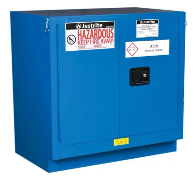 22 Gallon, 1 Shelf, 2 Doors, Self Close, Hazardous Material Cabinet, Sure-Grip® EX Undercounter, Royal Blue