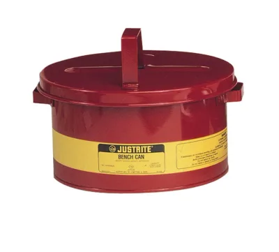 3 Gallon Steel Bench Can, with Perforated Dasher Plate, Red