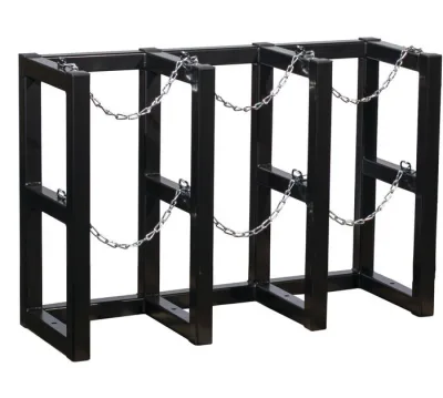 3 Wide by 1 Deep, Gas Cylinder Storage Rack, 3 Cylinder Capacity, Steel