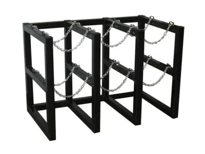 3 Wide by 2 Deep, Gas Cylinder Storage Rack, 6 Cylinder Capacity, Steel