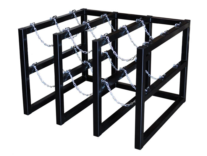 3 Wide by 3 Deep, Gas Cylinder Storage Rack, 9 Cylinder Capacity, Steel - 35134