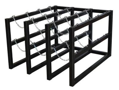 3 Wide by 4 Deep, Gas Cylinder Storage Rack, 12 Cylinder Capacity, Steel