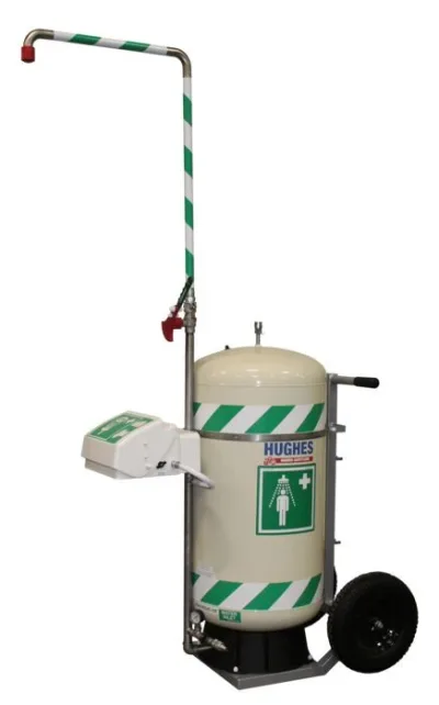 30 Gallon, Portable Hughes Self-Contained Safety Shower with Eye/Face Wash, Mobile - 40K45G