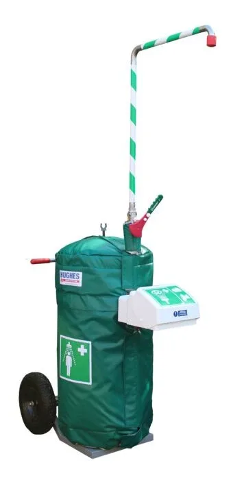 30 Gallon, Portable Hughes Self-Contained Safety Shower with Eye/Face Wash, Mobile, Insulated - J40K45G
