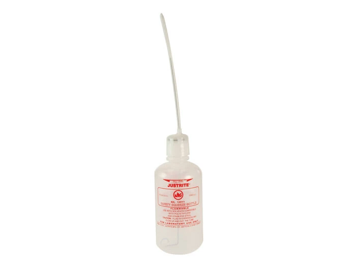 32 Ounce, Dispensing Bottle with Flexible Tube for Flammable Liquids, Polyethylene, White - 14011