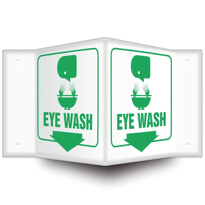 3D Projection™ Safety Sign: Eye Wash, 6” x 5” Panel - PSP601