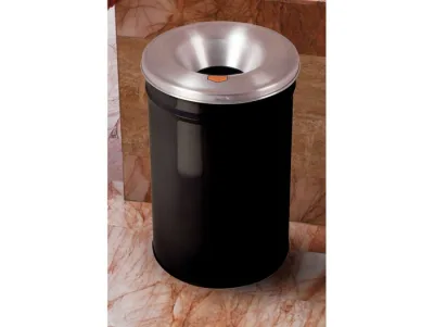 4.5 Gallon Steel Cease-Fire® Waste Receptacle, Safety drum Can with Aluminum Head, Black - 26604K