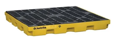 4 drum Accumulation Center, 49 Gallon Spill Capacity, EcoPolyBlend™, No Drain, Yellow