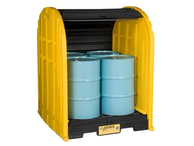 4 drum DrumShed™ with Rolltop Doors, EcoPolyBlend™