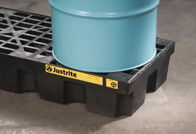 4 drum Plastic Pallet, In-line, without Drain, EcoPolyBlend™, Black