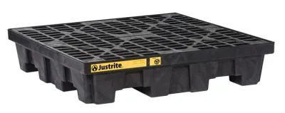 4 drum Square Plastic Pallet, without Drain, EcoPolyBlend™, Black