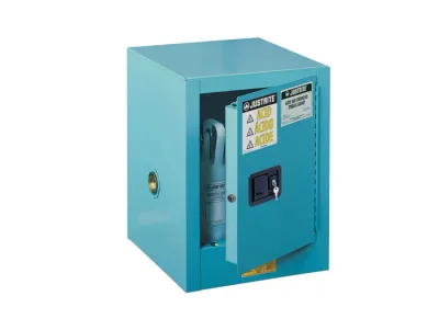 4 Gallon, 1 Shelf, 1 Door, Manual Close, Corrosives/Acid Steel Safety Cabinet, Sure-Grip® EX Countertop, Blue