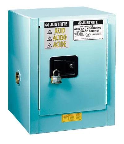 4 Gallon, 1 Shelf, 1 Door, Manual Close, Corrosives/Acids Safety Cabinet, ChemCor® Countertop, Blue