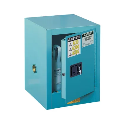 4 Gallon, 1 Shelf, 1 Door, Self Close, Corrosives/Acid Steel Safety Cabinet, Sure-Grip® EX Countertop, Blue