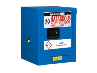 4 Gallon, 1 Shelf, 1 Door, Self-Close, Hazardous Material Cabinet, ChemCor® Compac Countertop, Royal Blue