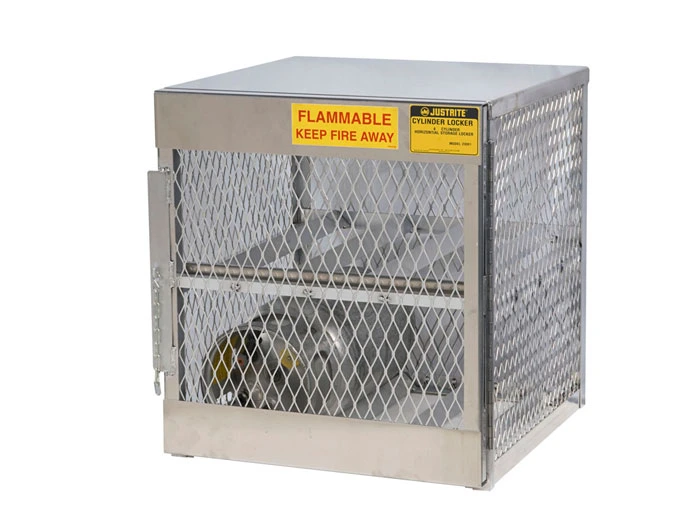 4 Horizontal 20 to 33 Lb. LPG Cylinder Capacity, Gas Cylinder Cabinet Locker, Aluminum - 23001