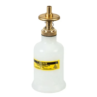 4 Ounce Plastic Dispensing Can, Brass Dispenser Valves, Translucent, White
