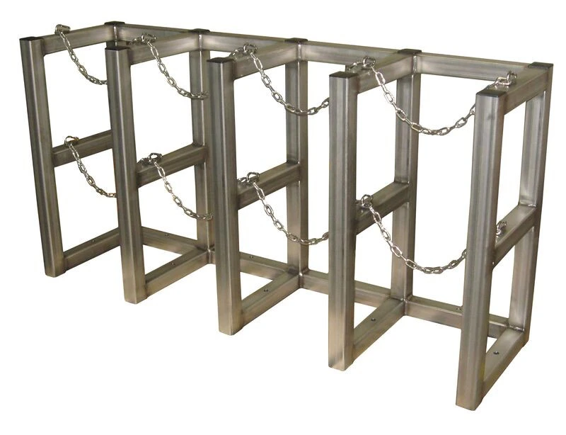 4 Wide by 1 Deep, Gas Cylinder Storage Rack, 4 Cylinder Capacity, Steel - 35148