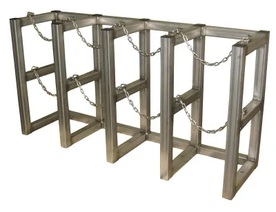 4 Wide by 1 Deep, Gas Cylinder Storage Rack, 4 Cylinder Capacity, Steel - 35148