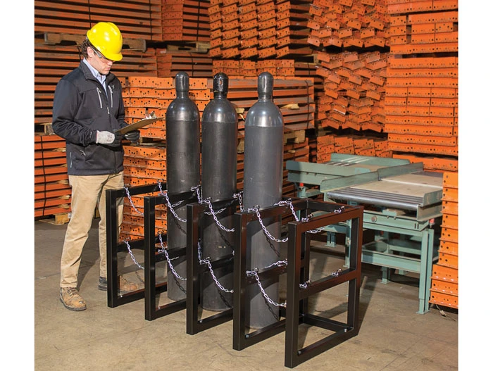 4 Wide by 2 Deep, Gas Cylinder Storage Rack, 8 Cylinder Capacity, Steel - 35150