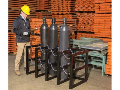 4 Wide by 2 Deep, Gas Cylinder Storage Rack, 8 Cylinder Capacity, Steel